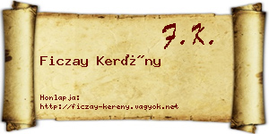 Ficzay Kerény névjegykártya